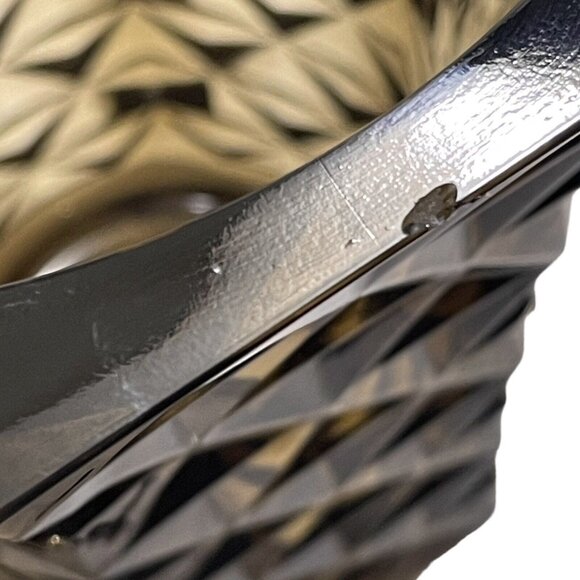 Vintage 1960s French Massive Geometrical Brutalist Smokey Gray Pressed Glass - Picture 11 of 11